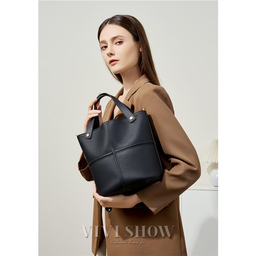 本革 ショルダーバッグ バッグ カバン 牛革 革 レディース レザー 女性 皮  大きめ A4 バッグ 軽い 肩掛け 旅行バッグ ハンドバッグの画像
