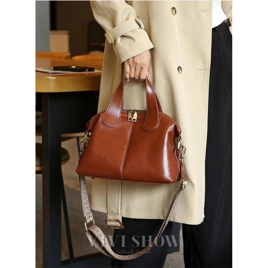 本革 ショルダーバッグ バッグ カバン 牛革 革 レディース レザー 女性 皮 財布 大きめ A4 バッグ 軽い 肩掛け 旅行バッグ ハンドバッグの画像