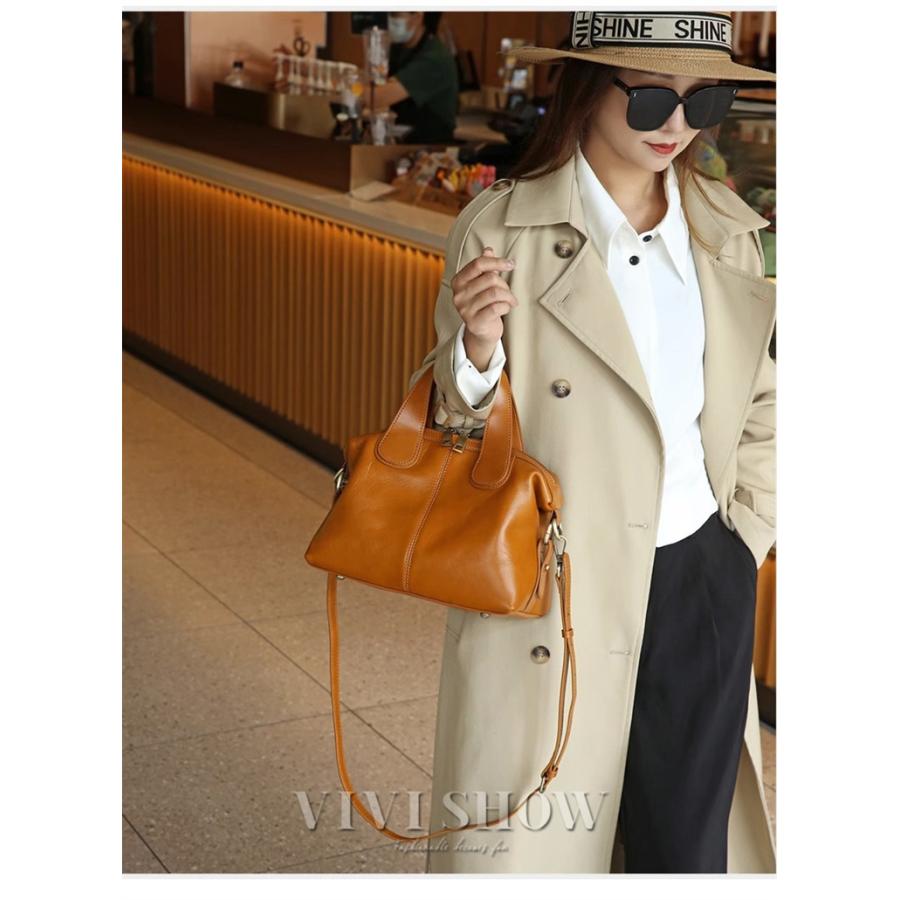 本革 ショルダーバッグ バッグ カバン 牛革 革 レディース レザー 女性 皮 財布 大きめ A4 バッグ 軽い 肩掛け 旅行バッグ ハンドバッグの画像