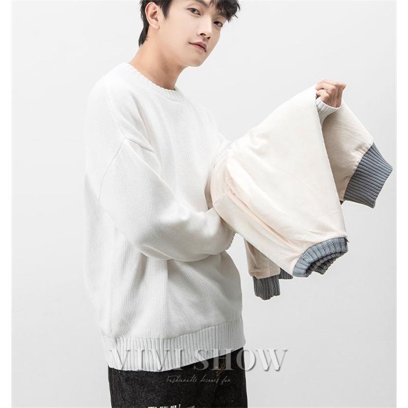 セーター メンズ ニットセーター 秋冬 長袖 クルーネック トップス