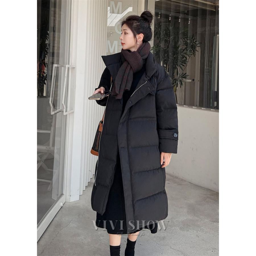 中綿ダウンコート レディース ロング丈 冬服 厚手 アウター 中綿コート