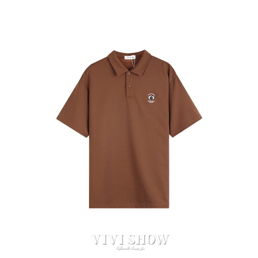 ポロシャツ 半袖 ワンポイントワッペン メンズ シャツ トップス ポロ