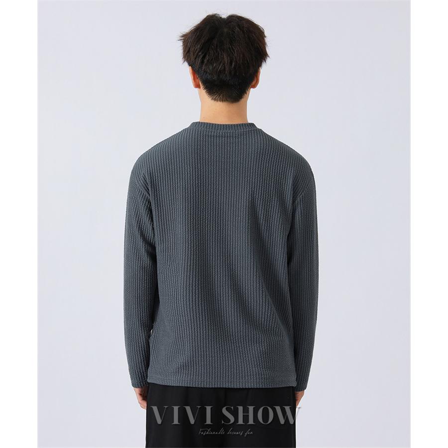 長袖カットソー メンズ Tシャツ 長袖 ラウンドネック カットソー トップス 定番