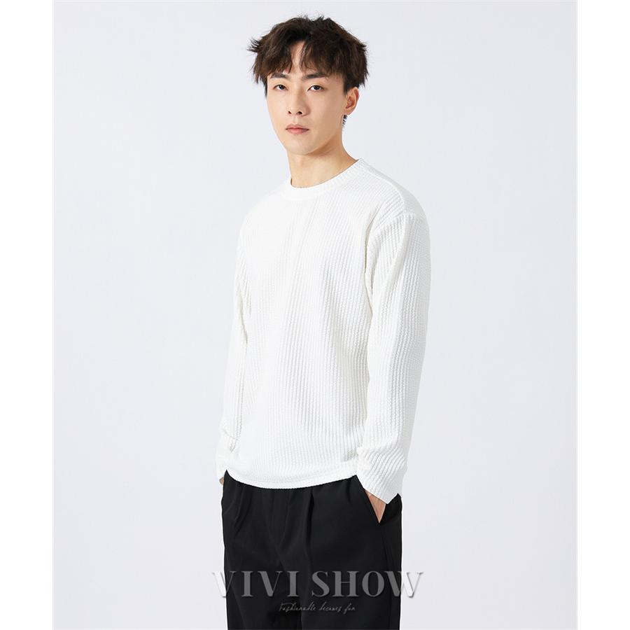 メンズ Tシャツ 長袖 ラウンドネック カットソー トップス 定番