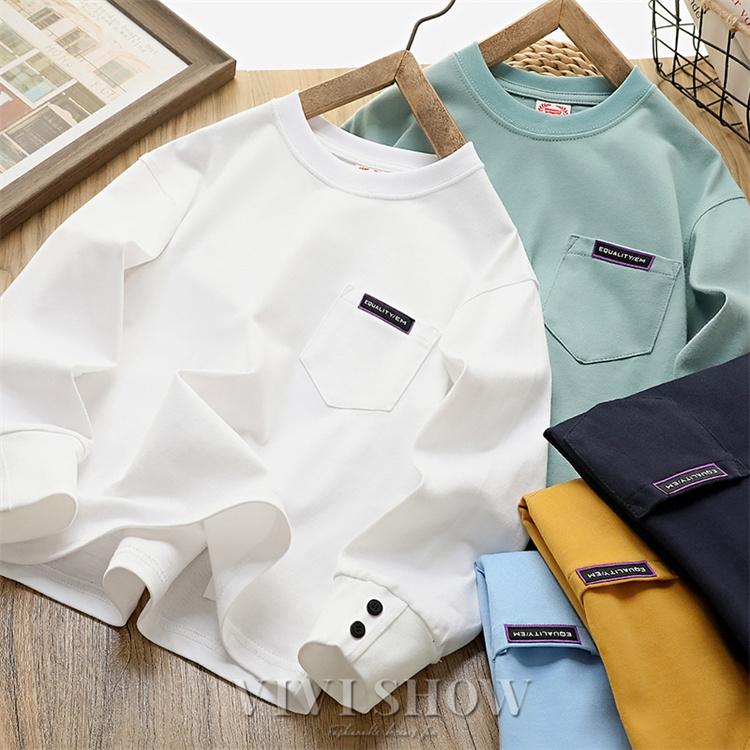 子供服 男の子 ロングTシャツ ポケット長袖Tシャツ ロンT トップス