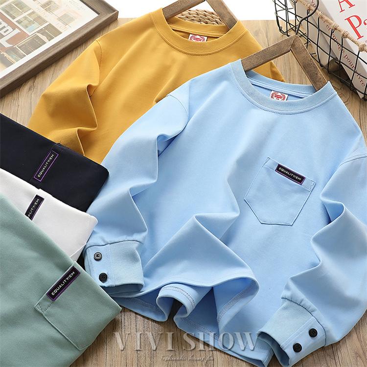 子供服 男の子 ロングTシャツ ポケット長袖Tシャツ ロンT トップス