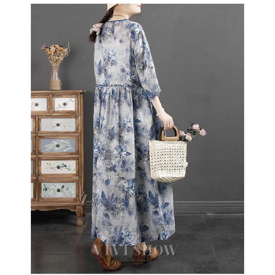 ワンピース 春夏 ワンピ ロングワンピース レディース 総柄 花柄