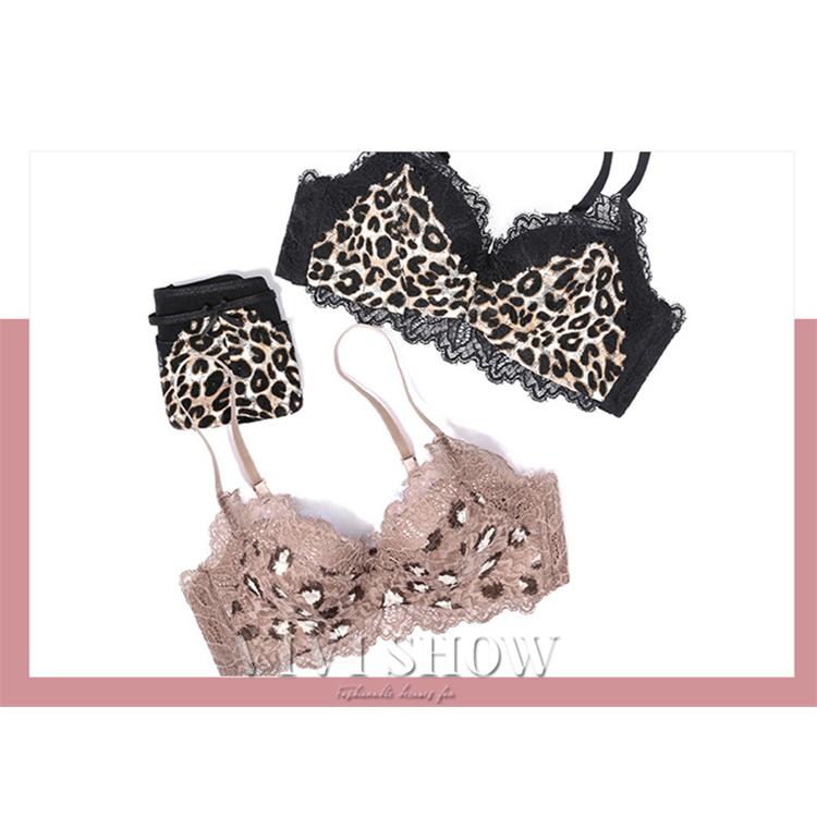 ブラジャー ショーツ 上下セット ノンワイヤー ヒョウ柄 ランジェリー