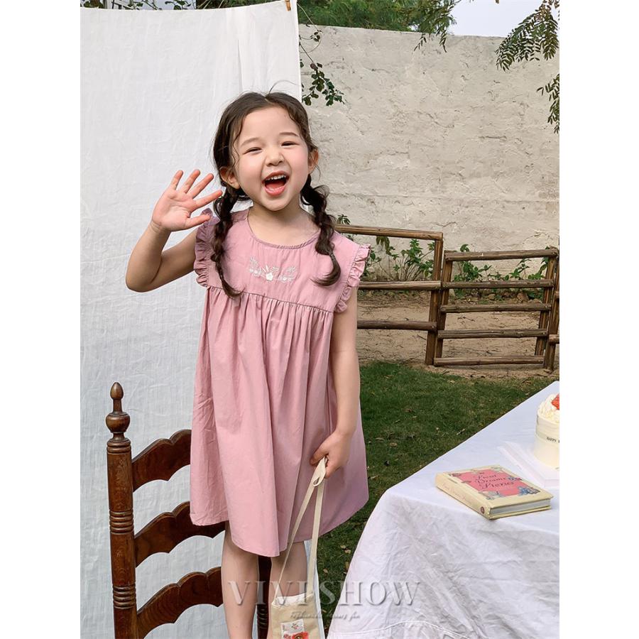 ワンピース 子供服 花柄 キッズ 女の子 こども おしゃれ 袖フリル