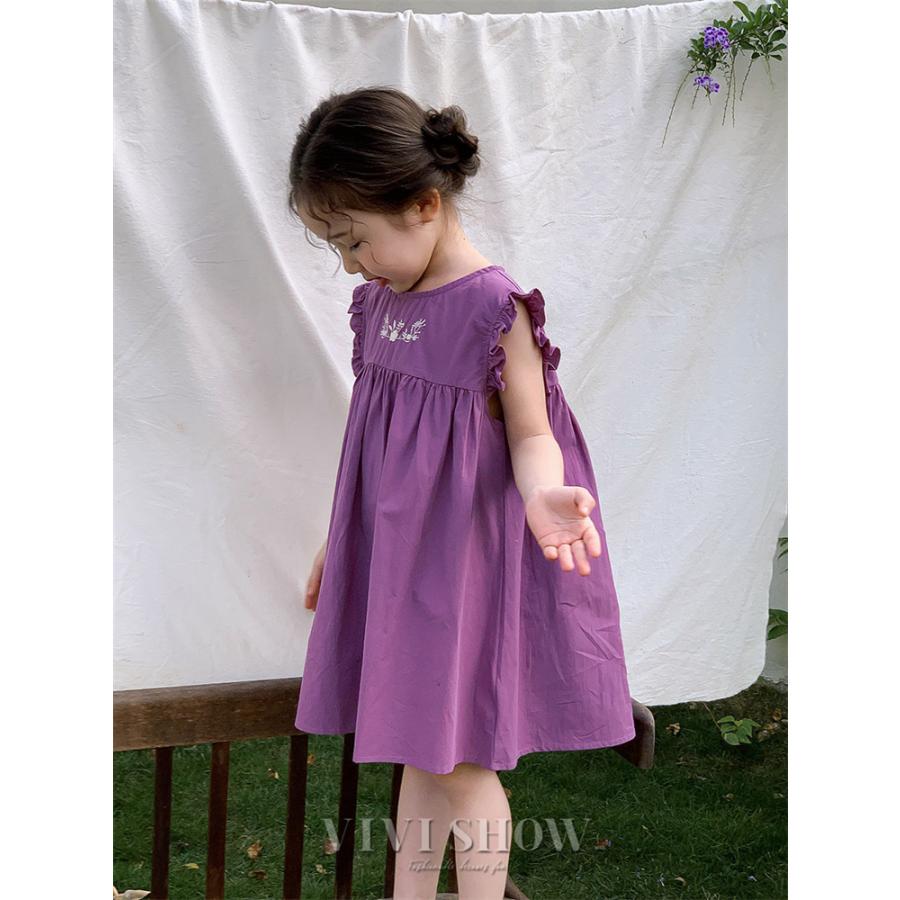 ワンピース 子供服 花柄 キッズ 女の子 こども おしゃれ 袖フリル