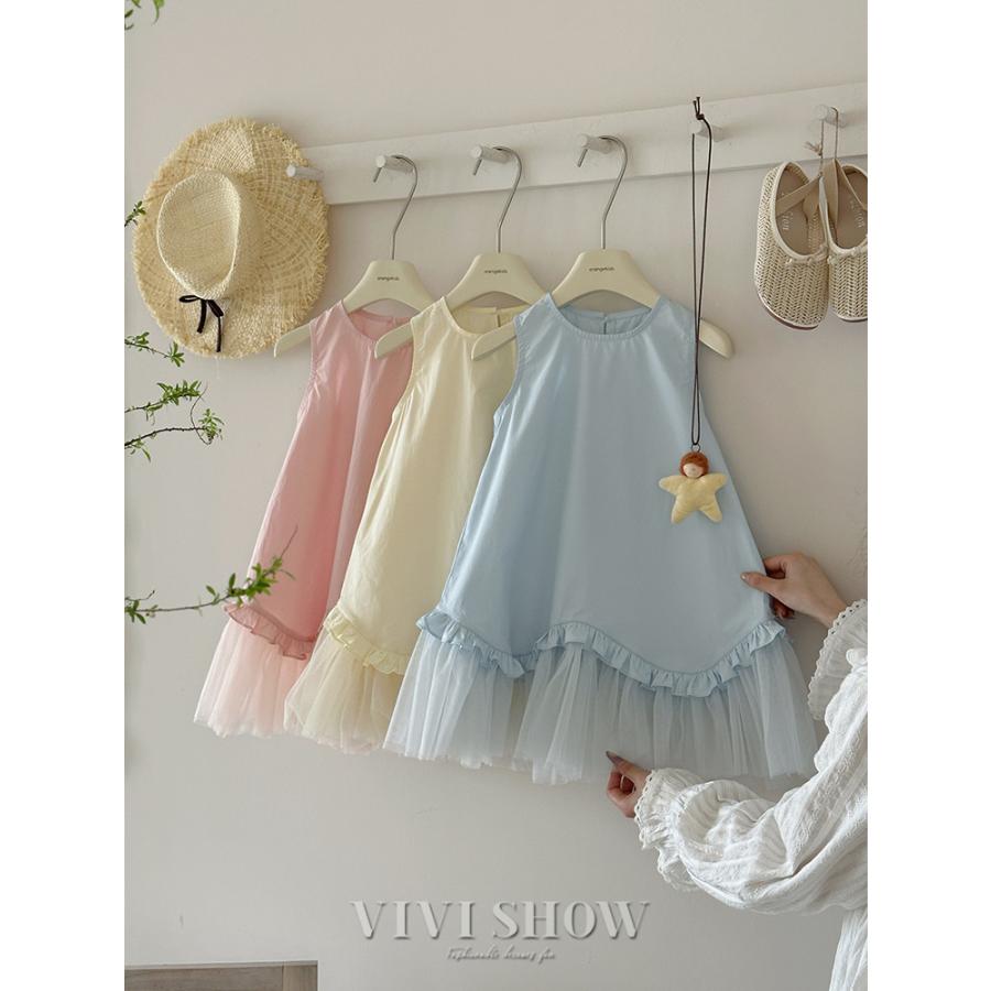 ワンピース 子供服 キッズ ジュニア 女の子 ドレス ノースリーブ