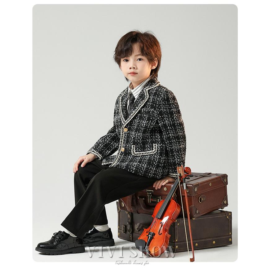 【美品】ブラックスーツ タキシード 発表会フォーマル　卒服 セットアップ 150 フォーマル スーツ 4/5点セット男の子 子供服 入学式 卒業式 小学校