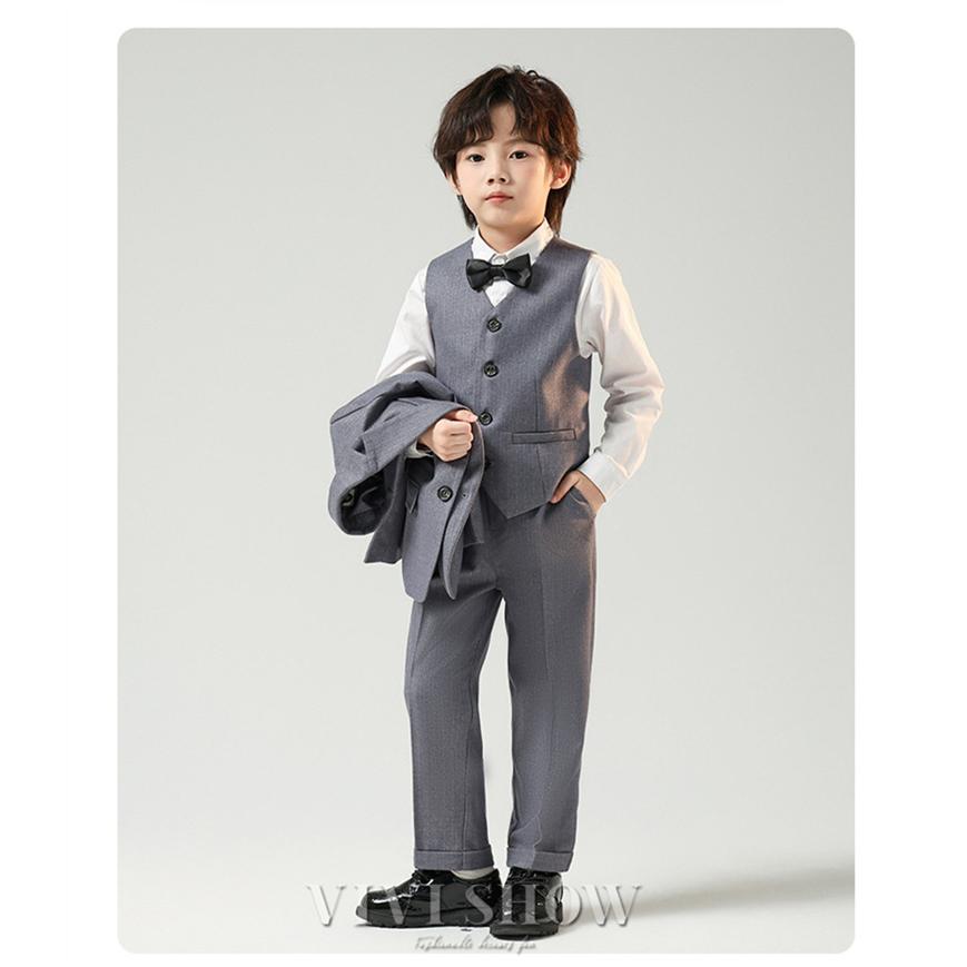 スーツ 子供 男の子 卒業式 入学式 フォーマル 長袖 ベスト 蝶ネクタイ
