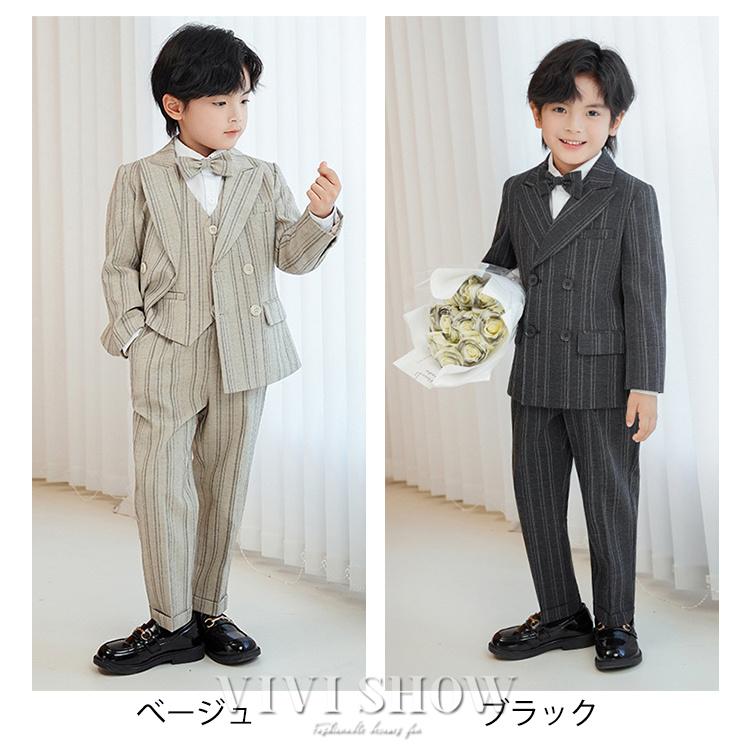 男の子フォーマルスーツ160cm【入学式・卒業式・結婚式】 グレー ストライプ 卒業式 男の子スーツ 子供スーツ フォーマルスーツ ストライプ