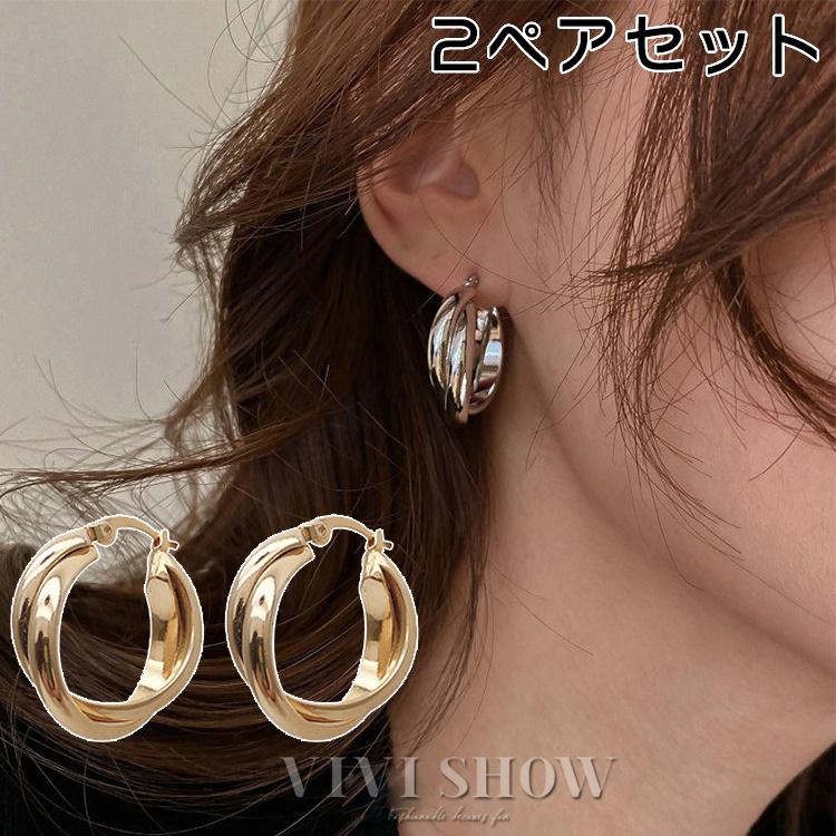 ピアス フープピアス シンプル つけっぱなし レディース シルバー925