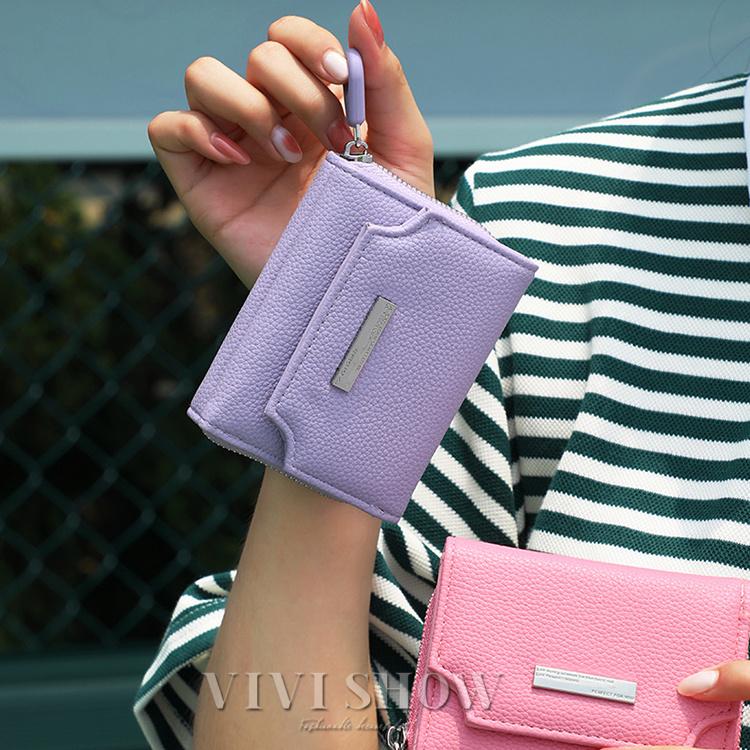 ピンク レザー 三つ折り財布 財布 レディース 使いやすい 三つ折り ミニ財布 小さい ミニウォレット