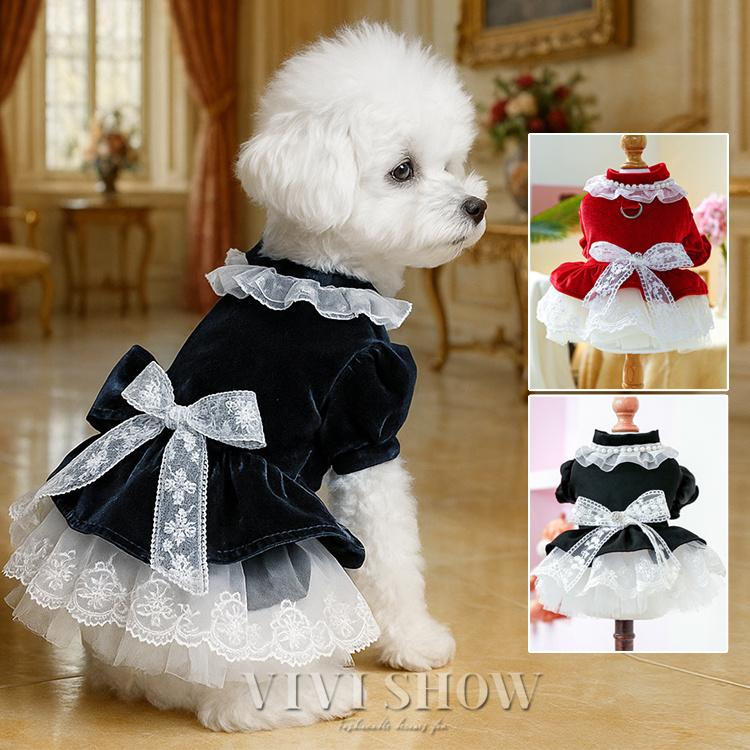 犬服 ドレス 3S 小型犬 ドッグウェア ペット服 ワンピース 可愛い 犬服 ワンピース ペット服 可愛い ドレス 春秋冬 ドッグウェア 蝶結び