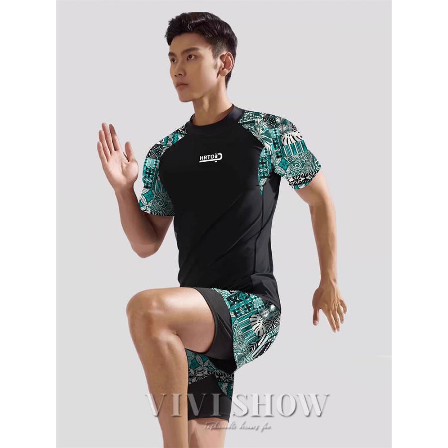 上下セット 水着 メンズ ラッシュガード フィットネス水着 セパレート