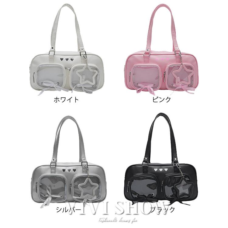 痛バッグ トートバッグ 推し活 オタ活 バッチ 大きめ おしゃれ クリア