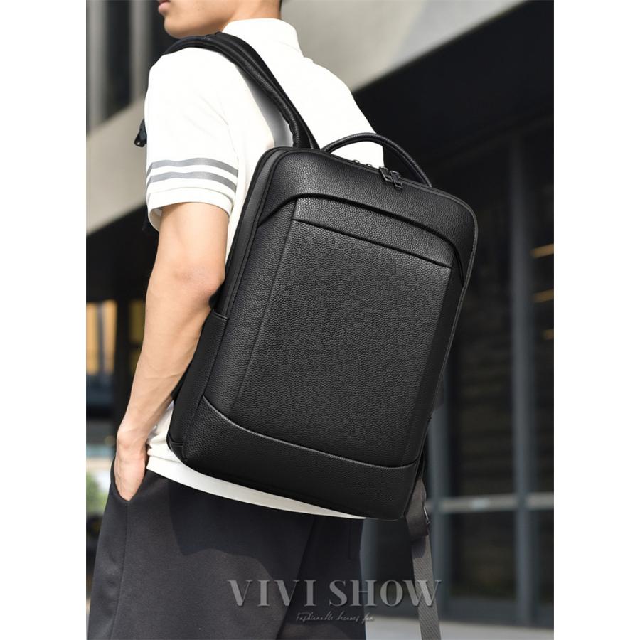 リュックサック メンズ ビジネスリュック デイパック 大容量 リュック 通勤 通学 旅行 防水 PUレザー バッグ リュック メンズ リュックサック pu革 デイパック ビジネス バック