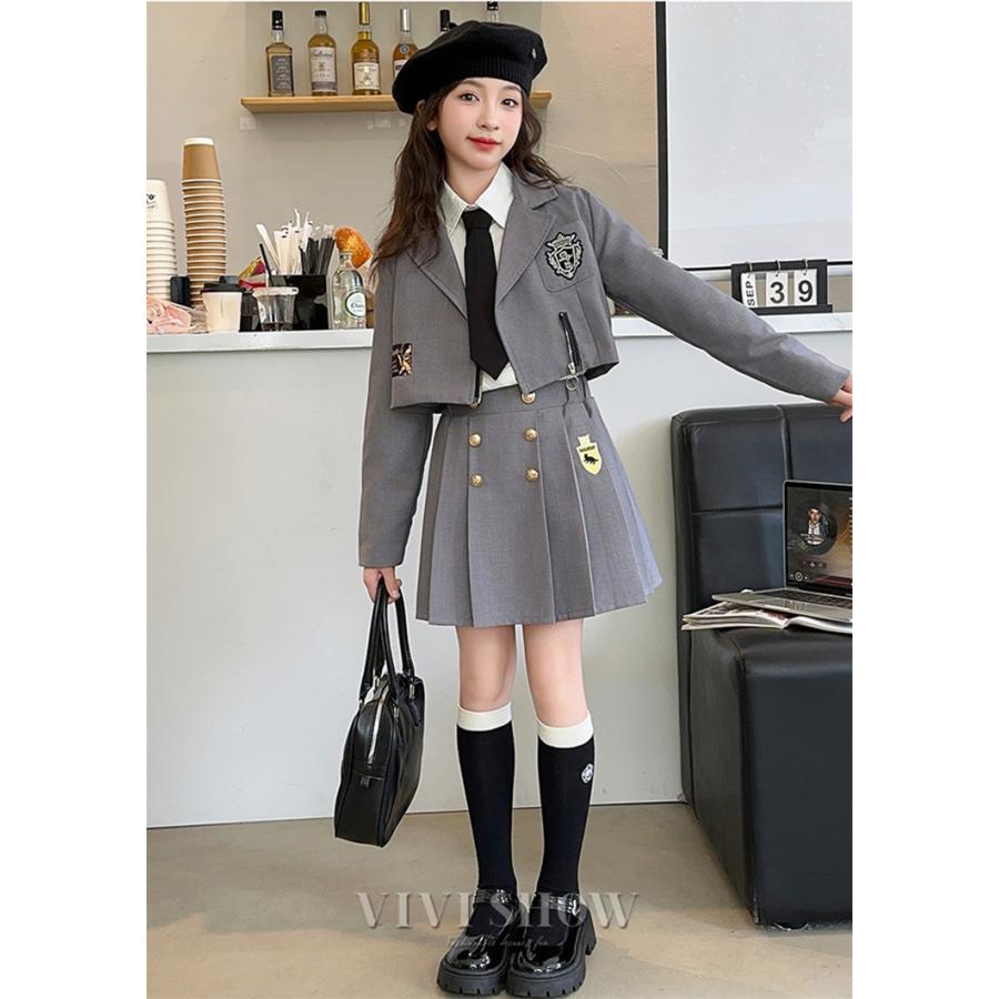 キッズスーツ セットアップ 女の子 ジャケット シャツ スカート 