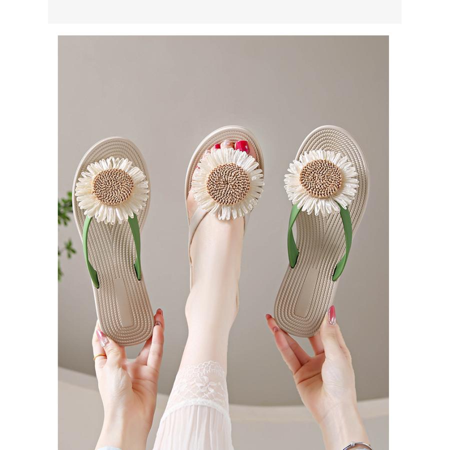 コーチ フラワー ビジュー パール トング サンダル モノグラム 7 1/2 コーチ フラワー ビジュー パール トング サンダル モノグラム 7 1/2