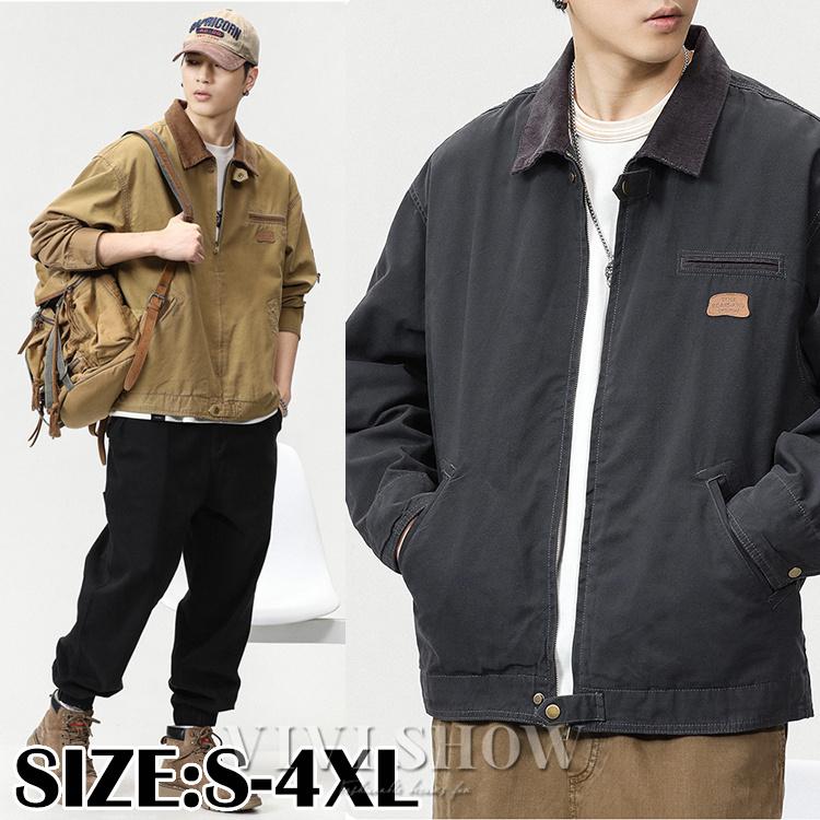 コーデュロイ襟 ヴィンテージ風 ショート丈 カジュアル ミリタリー