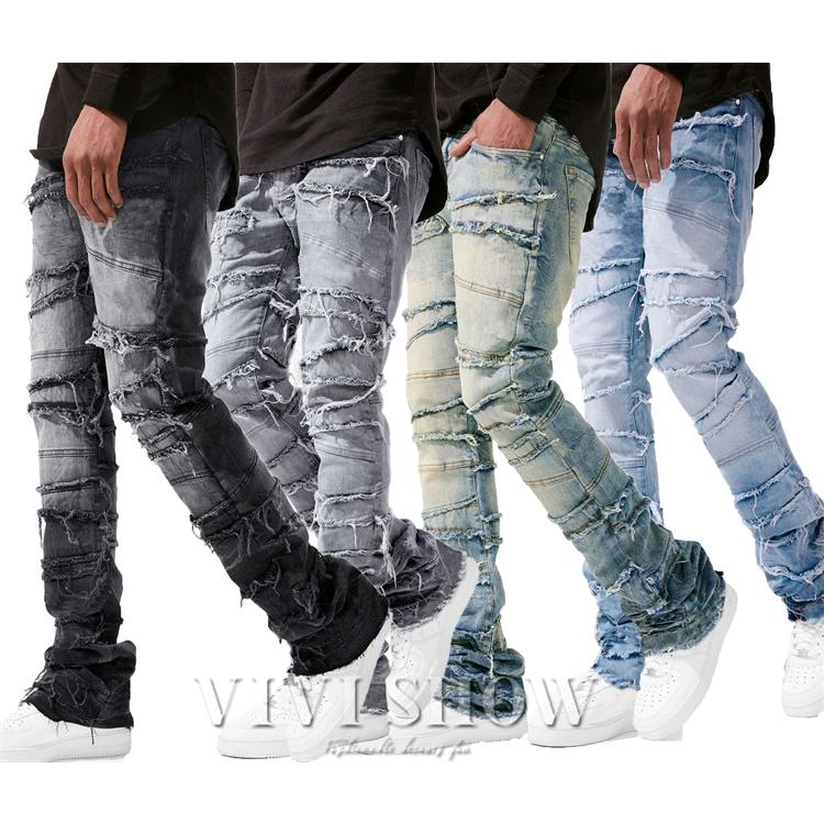 デニムパンツ メンズ ジーンズ ジーパン ダメージ 加工 デザインデニム