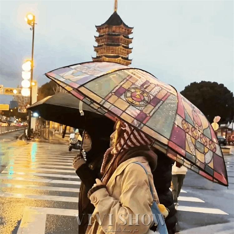 傘 ステンドグラス風 長傘 ステンドガラス レディース 雨傘 おしゃれ