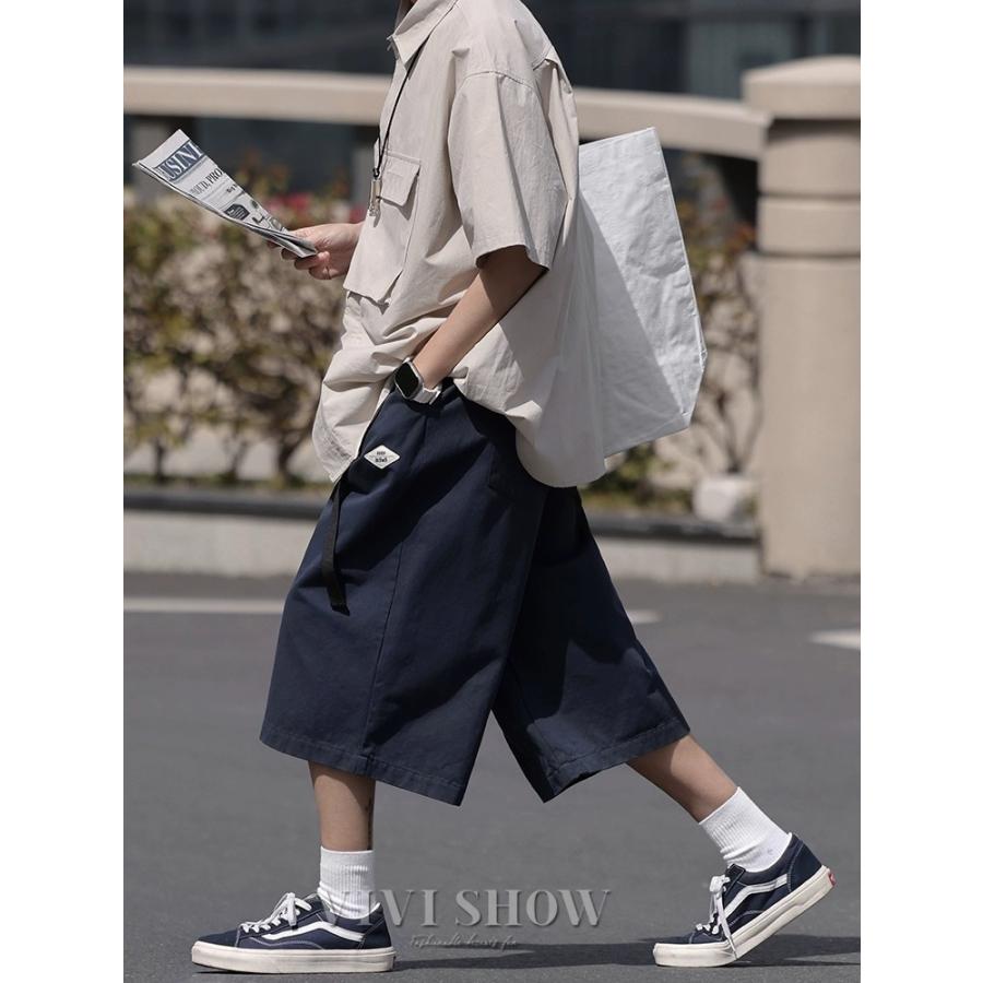 ハーフパンツ メンズ 膝丈 カーゴパンツ 夏用 大きめ ゆったり 大きい