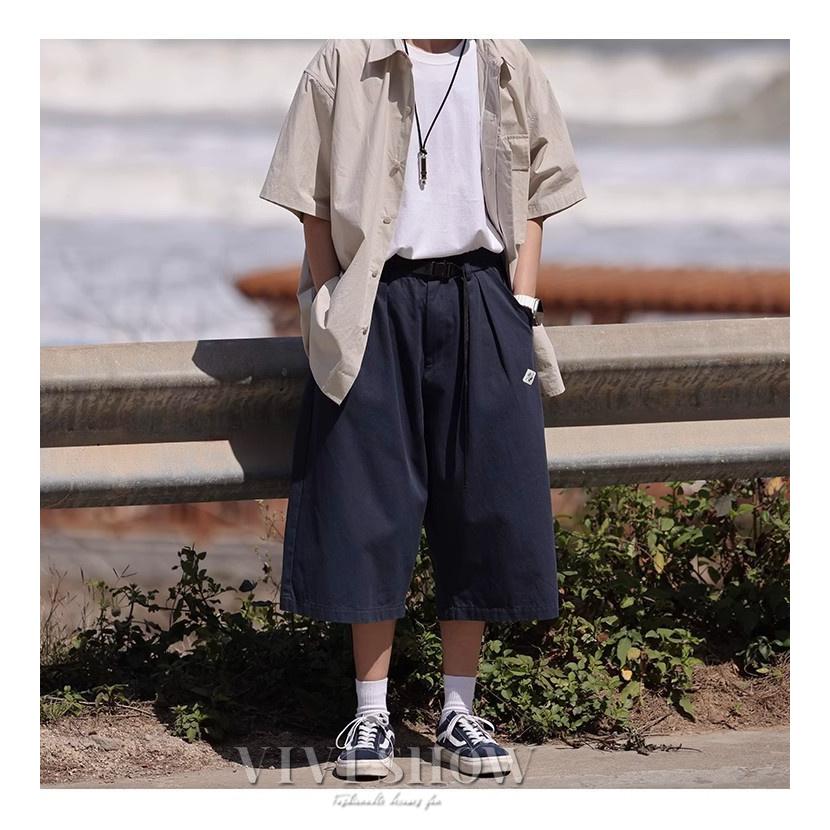 ハーフパンツ メンズ 膝丈 カーゴパンツ 夏用 大きめ ゆったり 大きい