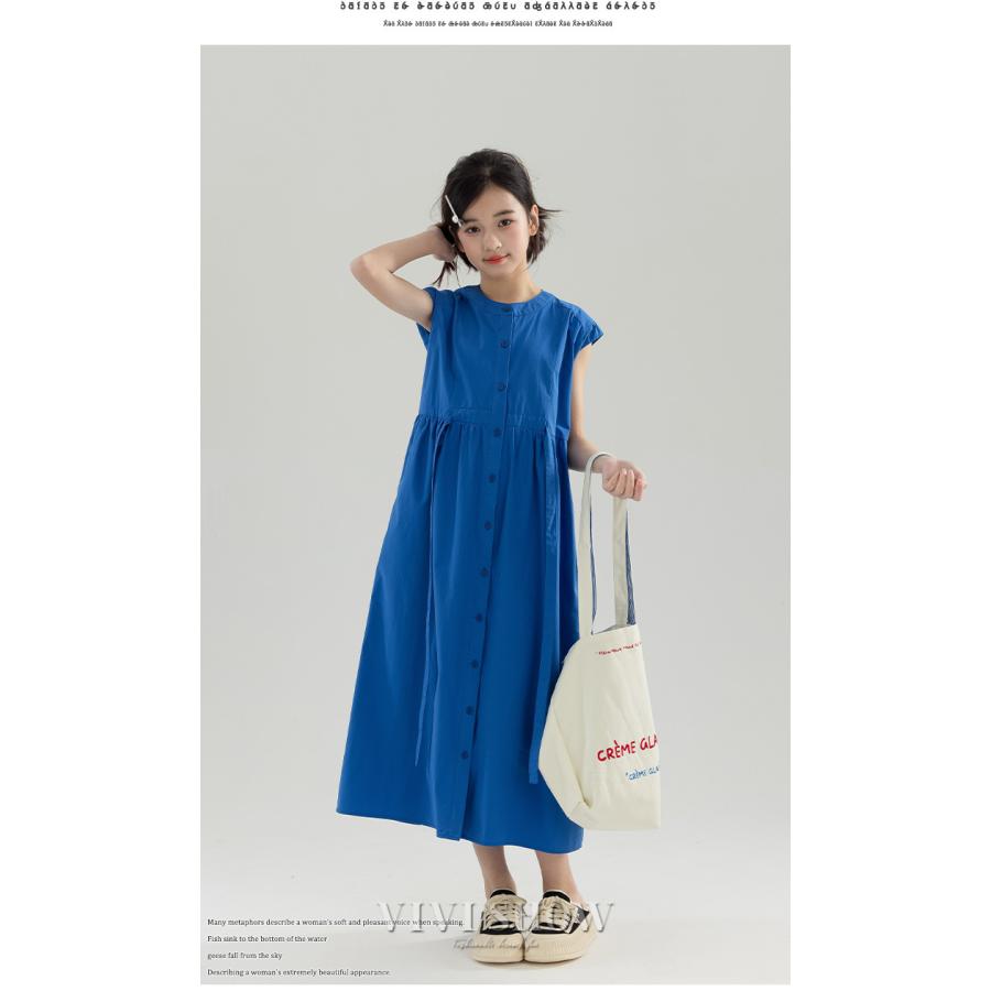 みずほ幼稚園　女児　夏ワンピース　合繊 子供服 ワンピース 春夏 女の子 キッズワンピース 半袖 ロング 前開き