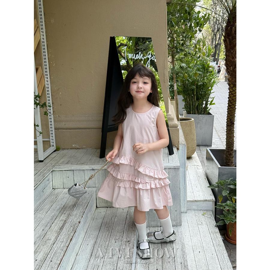 ワンピース 女の子 夏 ノースリーブ 可愛い チェック柄 カジュアル