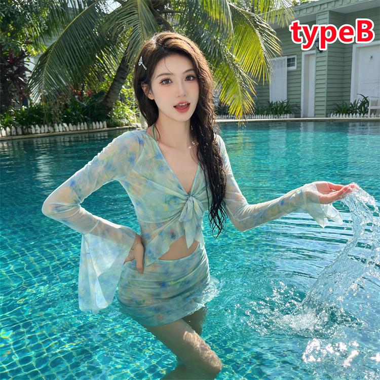 ビキニ 水着 レディース 体型カバー セパレート 上下セット 3点 韓国