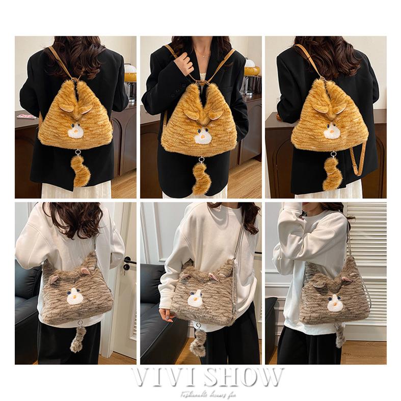 ファーバッグ トートバッグ レディース 猫 モコモコバッグ ネコ