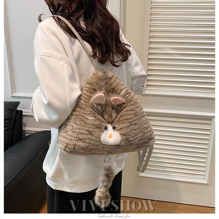 ファーバッグ トートバッグ レディース 猫 モコモコバッグ ネコ