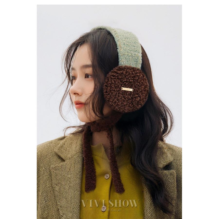 イヤーマフラー イヤーウォーマー ニット 耳あて 裏ボア イヤーマフ