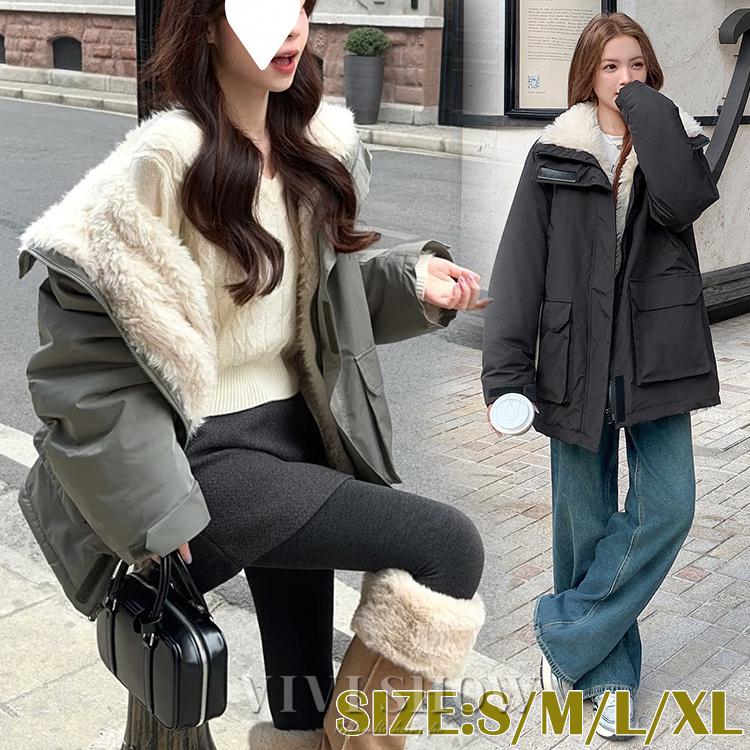裏ボア ジャケット レディース ジャンバー フード付き アウター 冬服