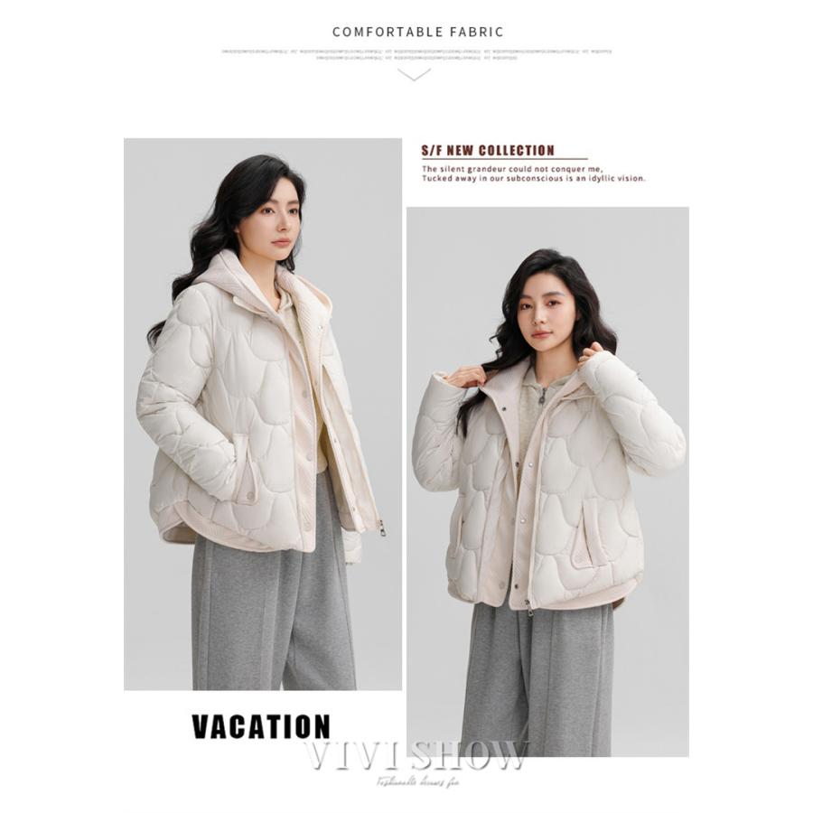 レディース ダウン風ジャケット アウター ダウンコート 防寒 きれいめ