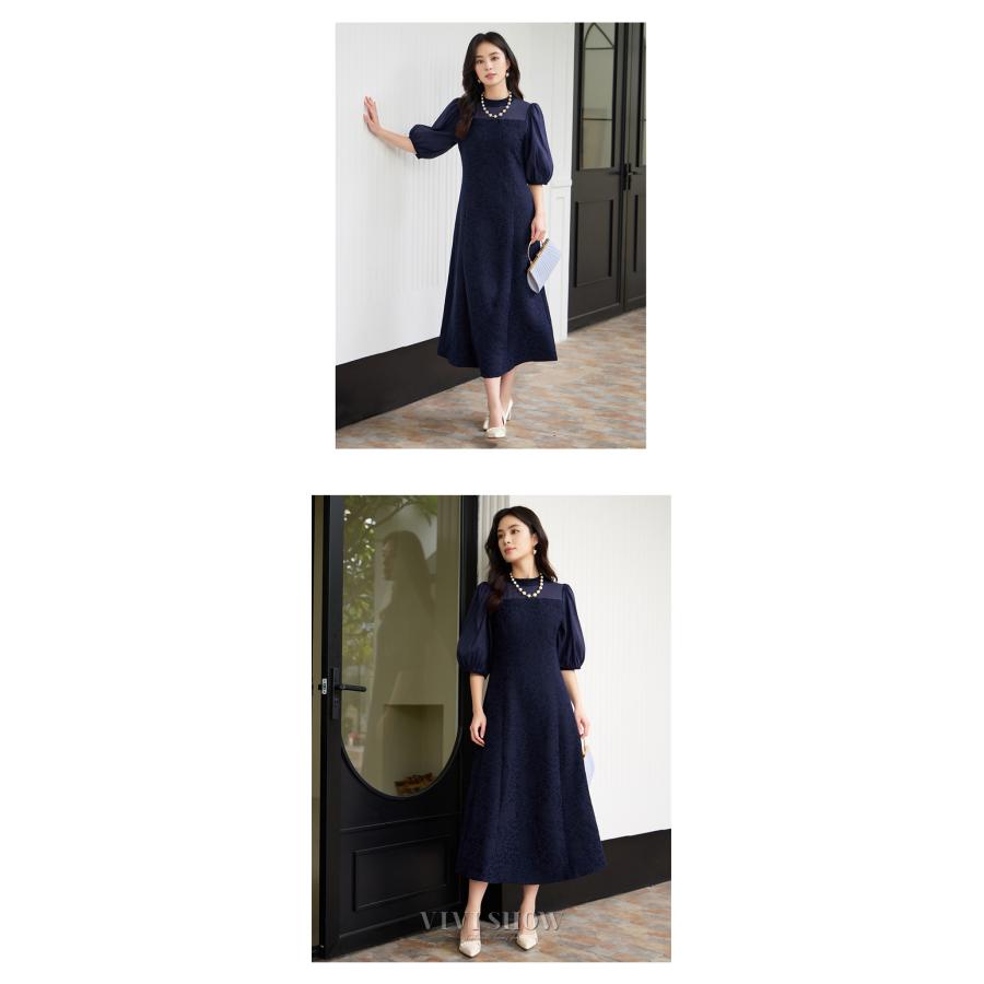 ロングワンピース STAIR ステア パフスリーブドレスコート ガウン 