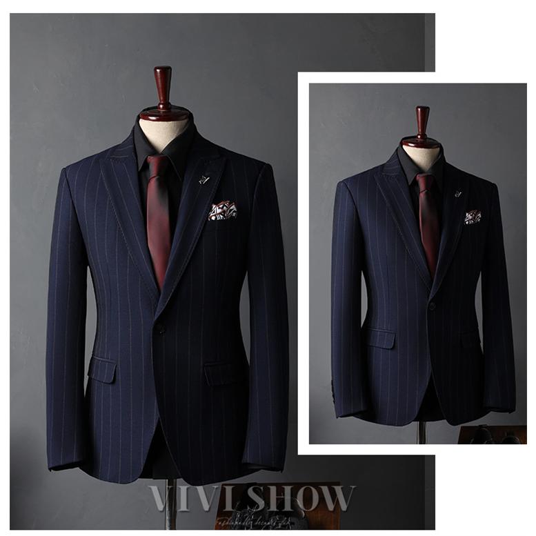 メンズスーツセット ビジネススーツ スリーピース スーツ ストライプ