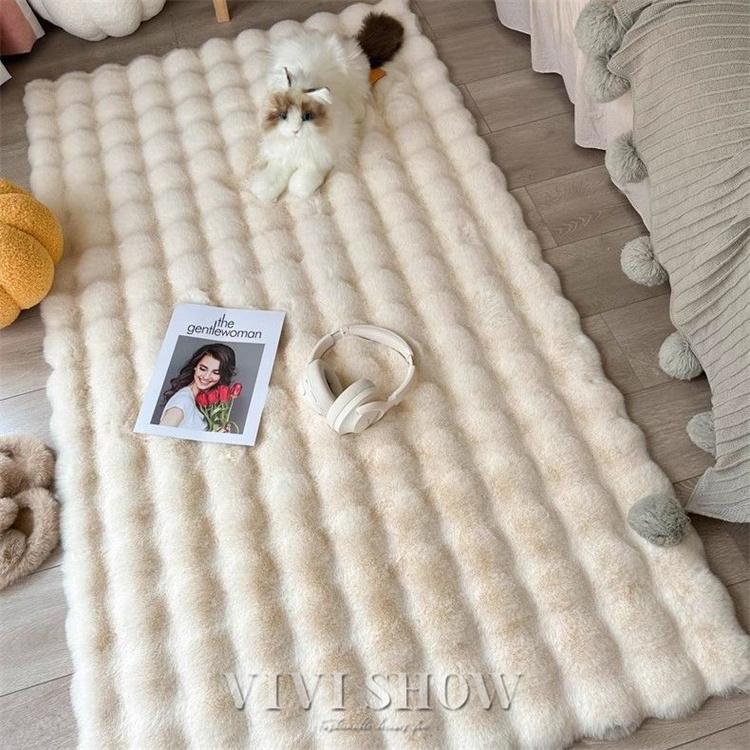 カーペット ラグ 長方形 ブランケット ふわふわ 可愛い 滑り止め付 冬