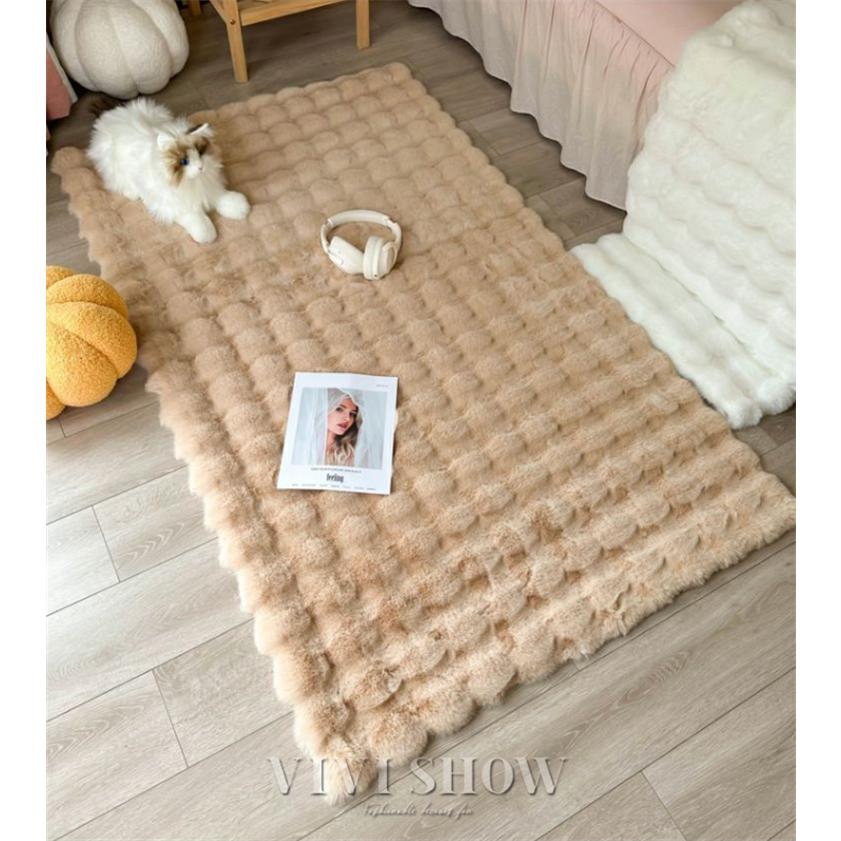 カーペット ラグ 長方形 ブランケット ふわふわ 可愛い 滑り止め付 冬