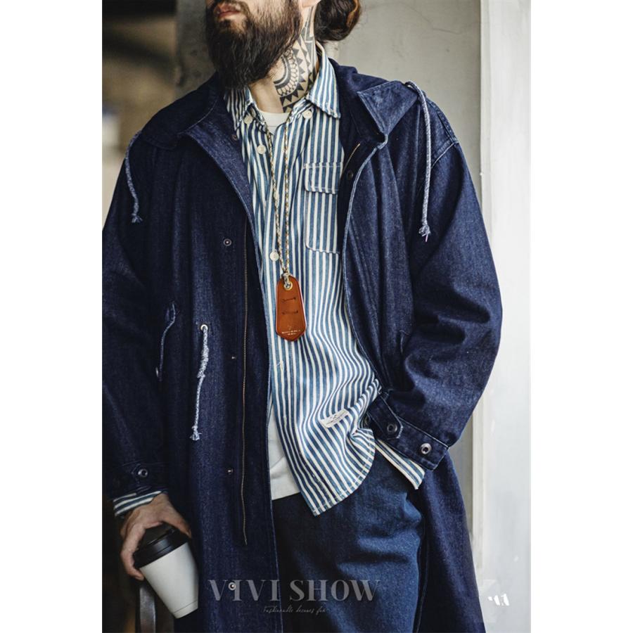 デニムジャケット デニムコート 長袖 フード付き 帽子 メンズ アウター