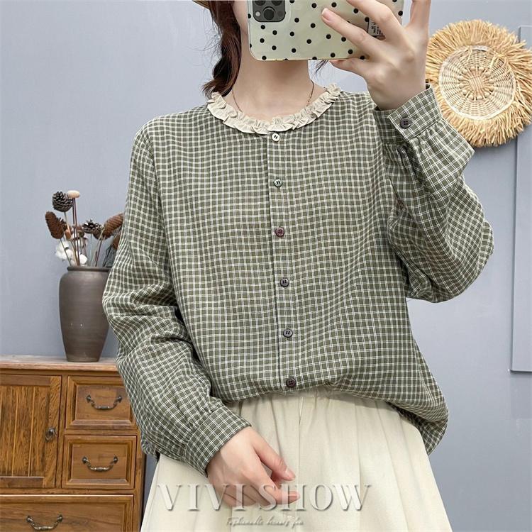 【美品】  cygne / シーニュ | フリル ギンガムチェック ブラウス シャツ | ブラック/ホワイト | レディース チェック フリル ビッグ襟 L ブラウス シャツ ブラック ギンガム