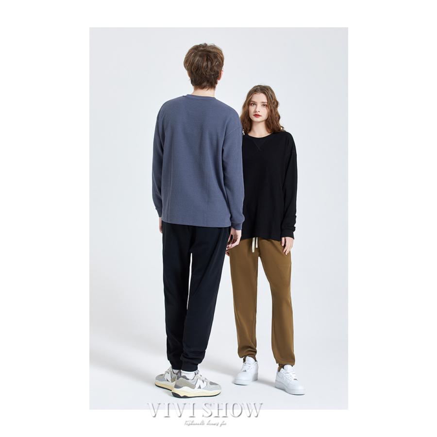 ロンT Tシャツ メンズ トップス カットソー 長袖Tシャツ ワッフル編み