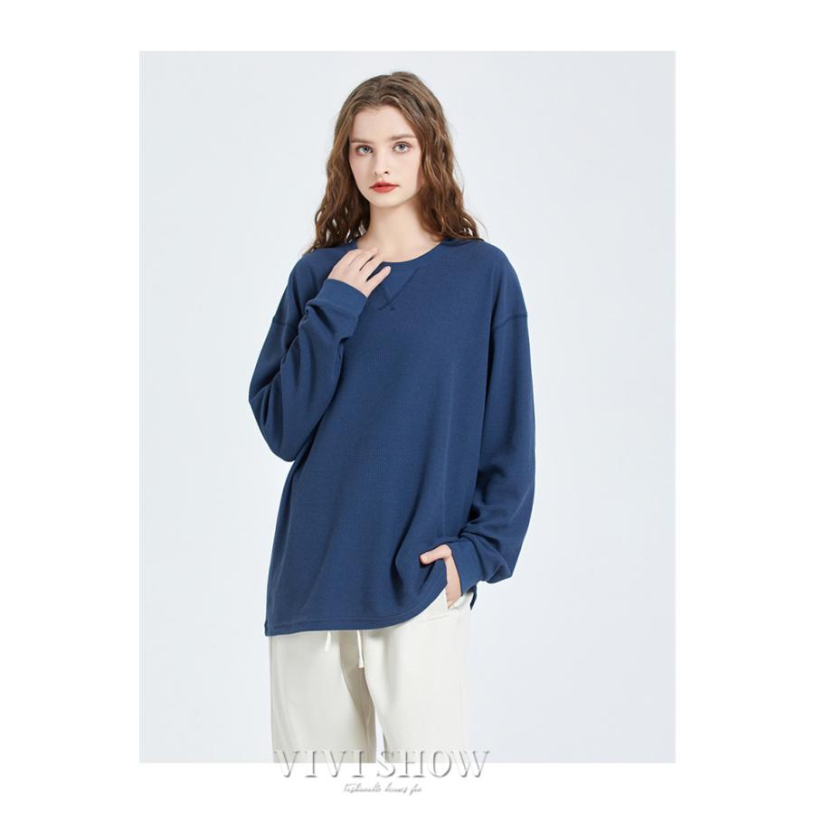 ロンT Tシャツ メンズ トップス カットソー 長袖Tシャツ ワッフル編み