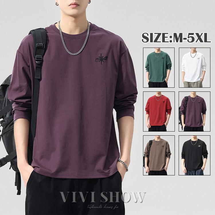 メンズ トップス 長袖 tシャツ クルーネック ロンT 秋服 秋物 春