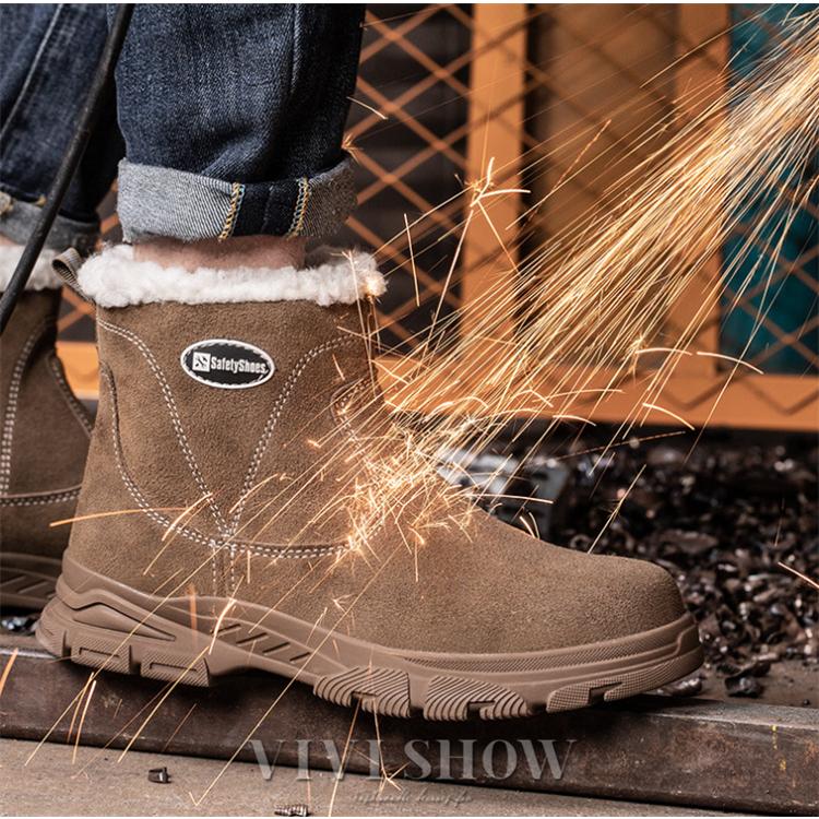 安全靴 ハイカット 作業ブーツ セーフティシューズ 裏起毛 軽量 防水