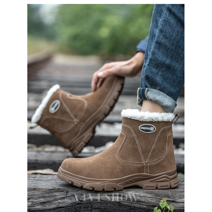 安全靴 ハイカット 作業ブーツ セーフティシューズ 裏起毛 軽量 防水